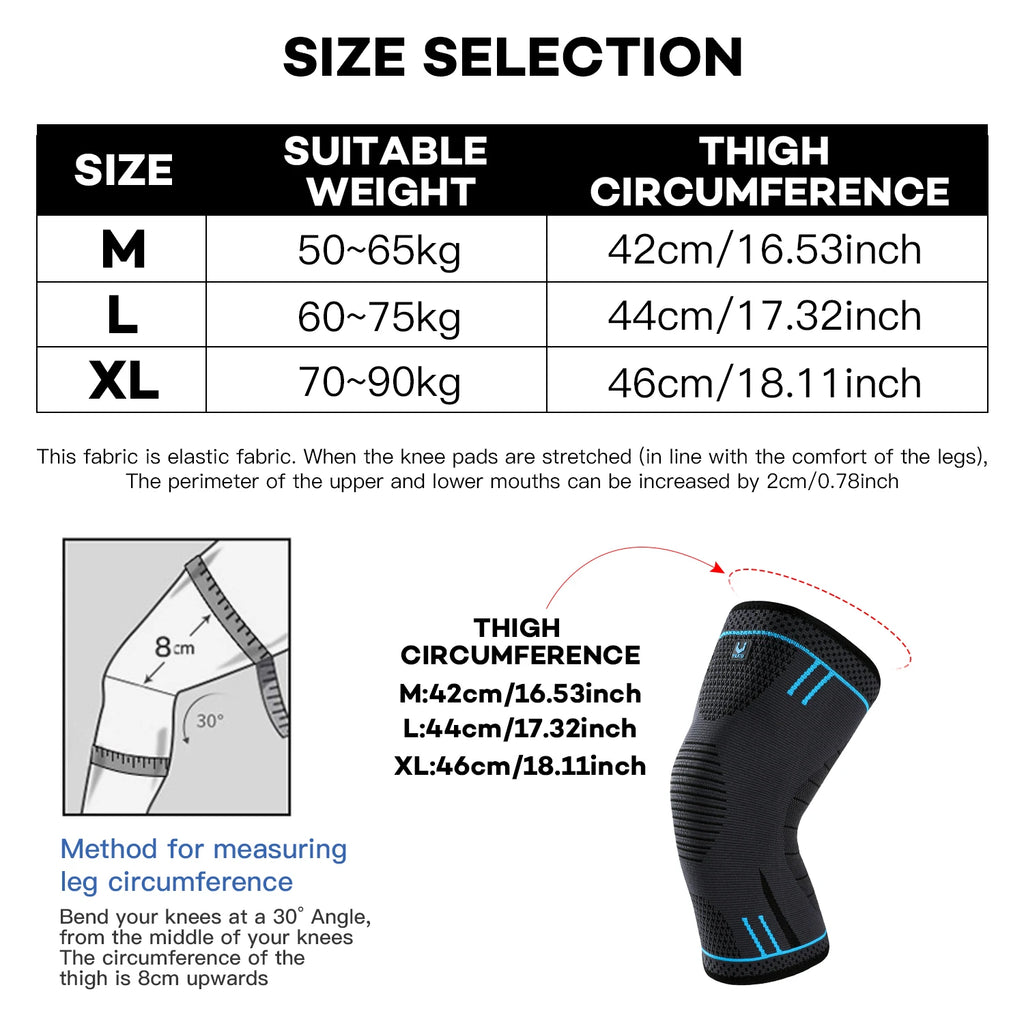 1 Pcs Compression Knee Support Sleeve Elastic Knee Pads Brace Springs Gym Sports Protector Basketball Hiking leg guards