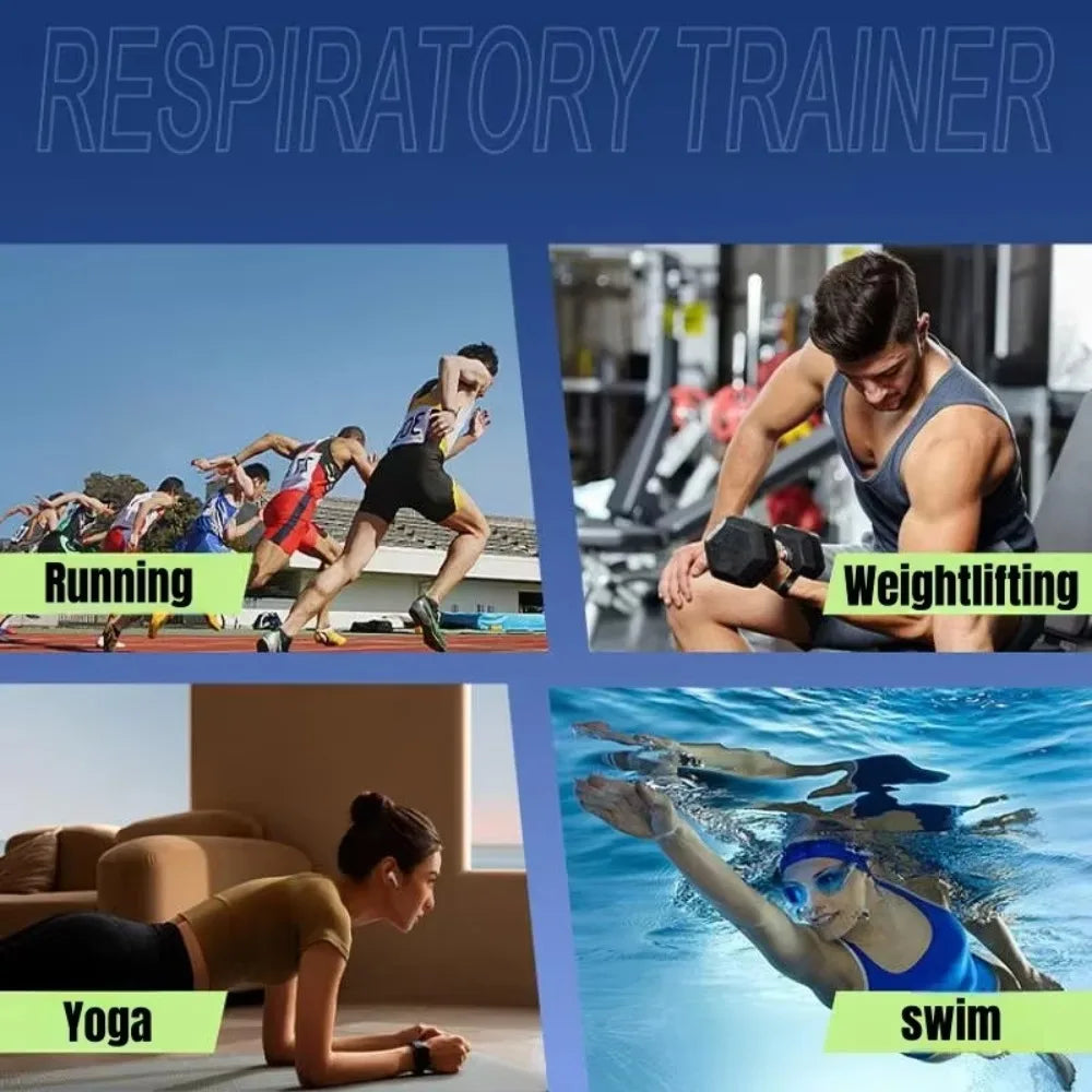 Sports Breathing Trainer - Lung Exercise Device for Fitness & Respiratory Health, Portable Mouthpiece Trainer  Sport Equipment