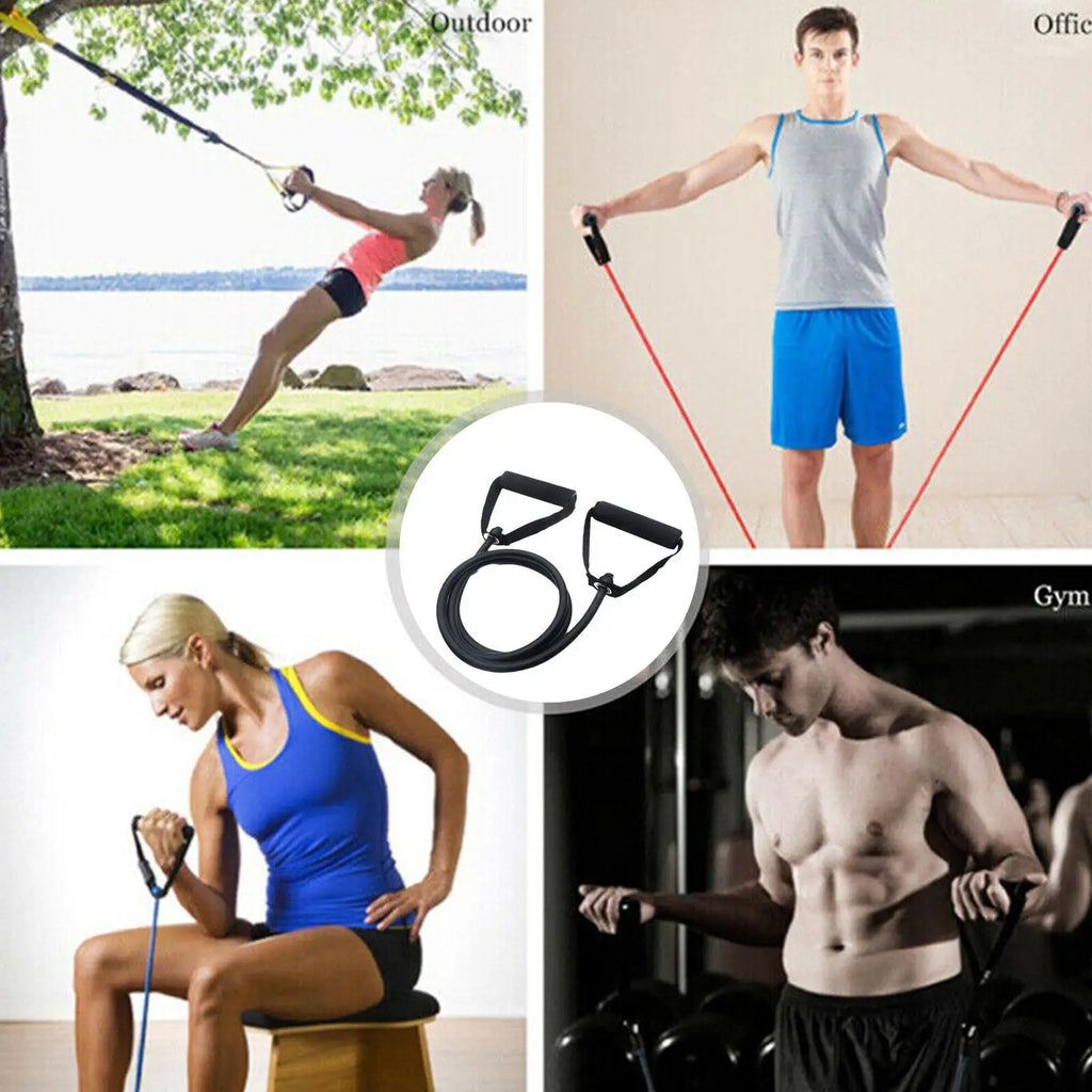5 Levels Resistance Bands With Handles Yoga Pull Rope Elastic Fitness Exercise Tube Band For Home Workouts Strength Training New