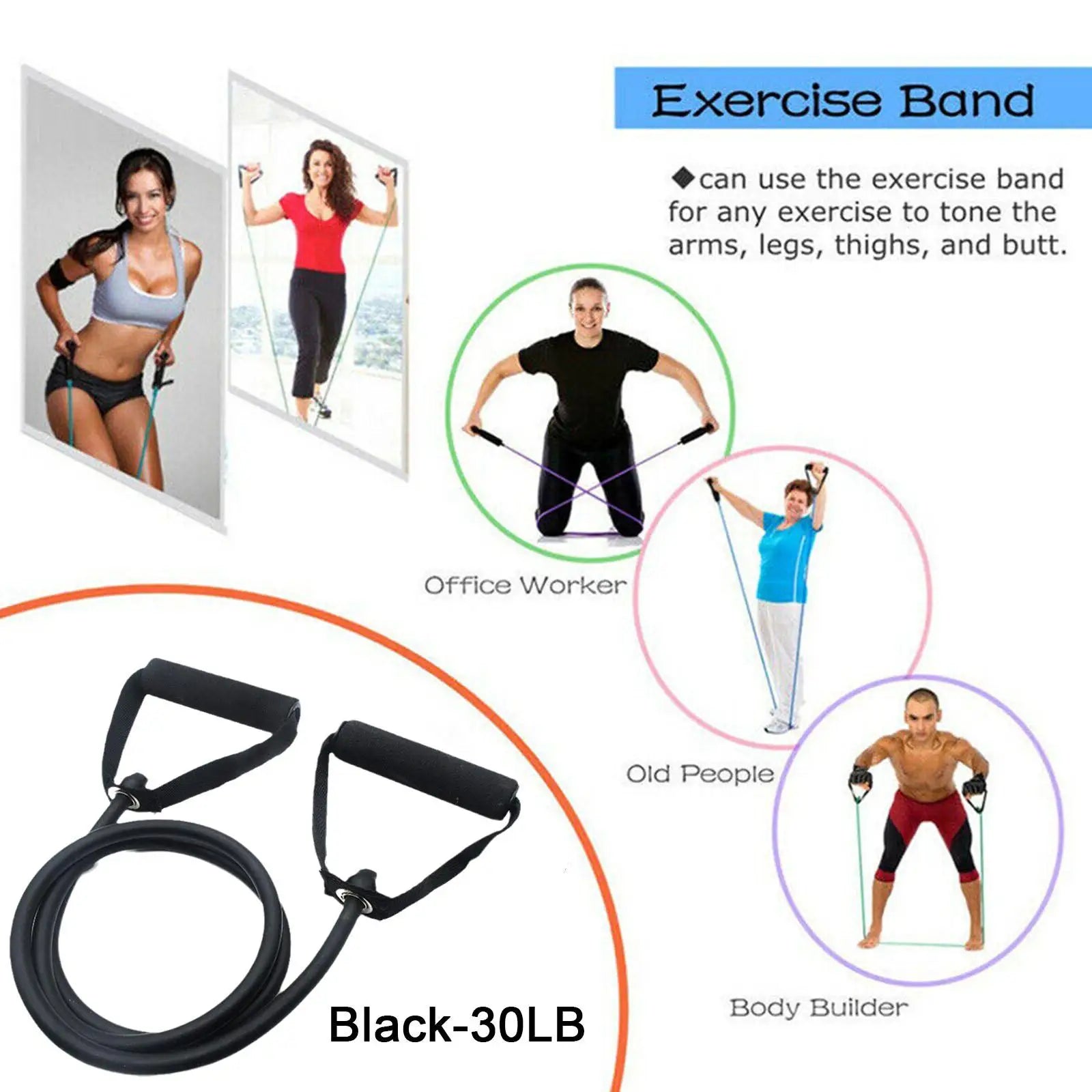 5 Levels Resistance Bands With Handles Yoga Pull Rope Elastic Fitness Exercise Tube Band For Home Workouts Strength Training New