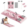 Pilates Reformer Set, Multi-Purpose Foldable Pilates Reformer Board For Home, 4 In 1 Pilates Sliding Board(Pink)