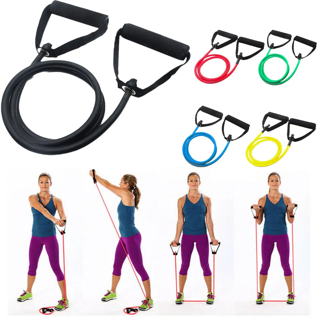 5 Levels Resistance Bands With Handles Yoga Pull Rope Elastic Fitness Exercise Tube Band For Home Workouts Strength Training New