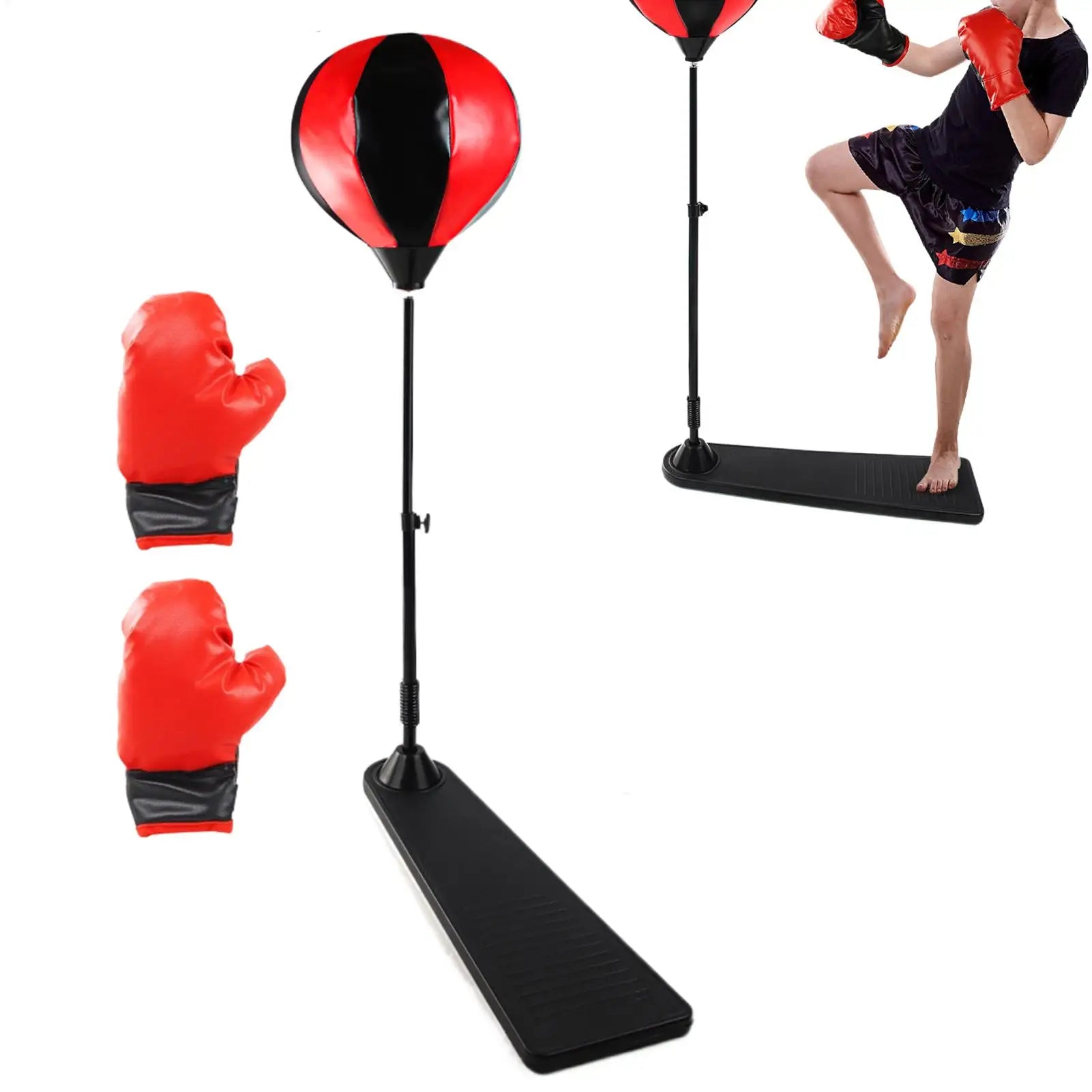 Punching Equipment with Gloves Kids Punching Bag Standing Boxing Ball Set for Home Gym Indoor Stress Relief Fitness Exercise