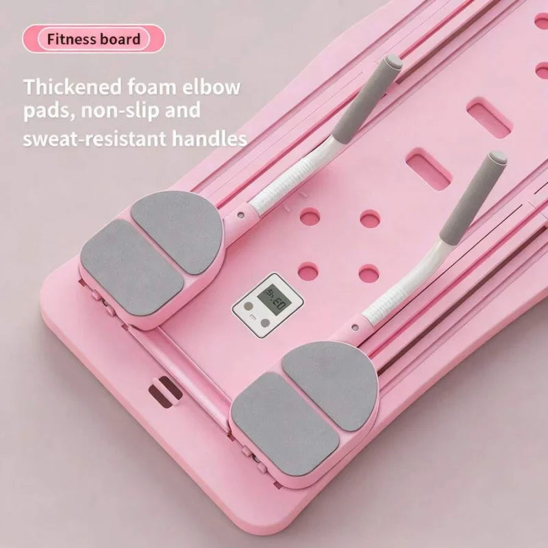 Pilates Reformer Set, Multi-Purpose Foldable Pilates Reformer Board For Home, 4 In 1 Pilates Sliding Board(Pink)
