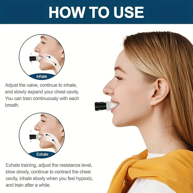 Breathing Trainer Abdominal Respiratory Muscles Portable Lightweight Lung Exerciser Compact Silicone Breathing Exercise Device