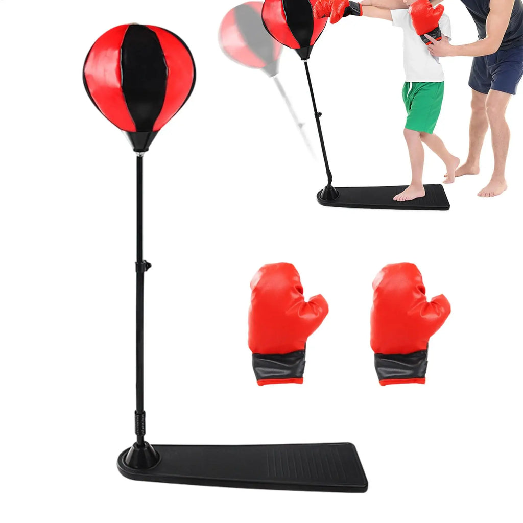 Punching Equipment with Gloves Kids Punching Bag Standing Boxing Ball Set for Home Gym Indoor Stress Relief Fitness Exercise