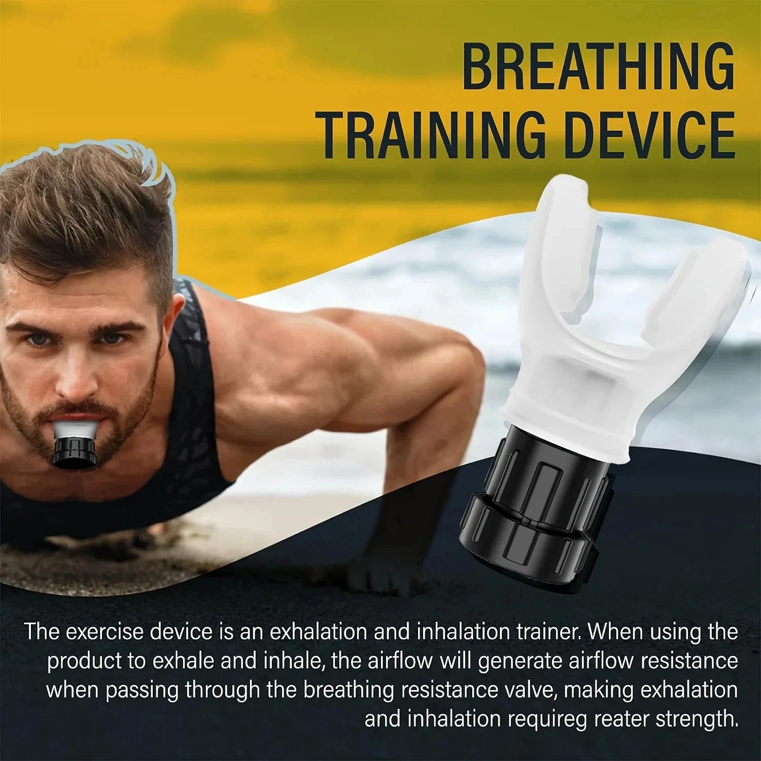 Breathing Trainer Abdominal Respiratory Muscles Portable Lightweight Lung Exerciser Compact Silicone Breathing Exercise Device