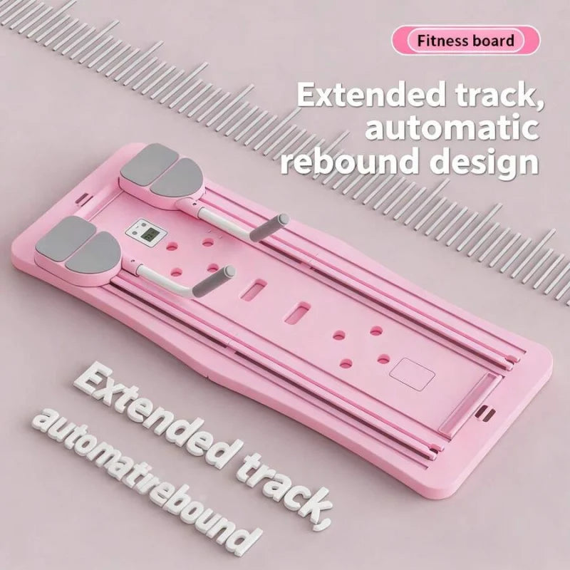Pilates Reformer Set, Multi-Purpose Foldable Pilates Reformer Board For Home, 4 In 1 Pilates Sliding Board(Pink)