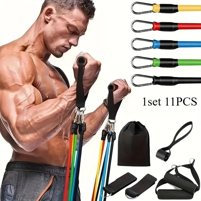 1set 11pcs Full-Body Training System | Progressive Tension Design for Strength/Yoga/Pilates - Complete Accessory Bundle