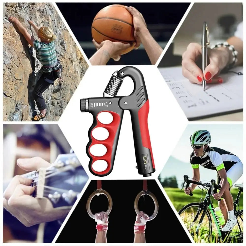5-100Kg Adjustable Grip Strength Trainer Digital Display Automatic Counting Hand Grip Strengthener Non-Slip Strength Expander