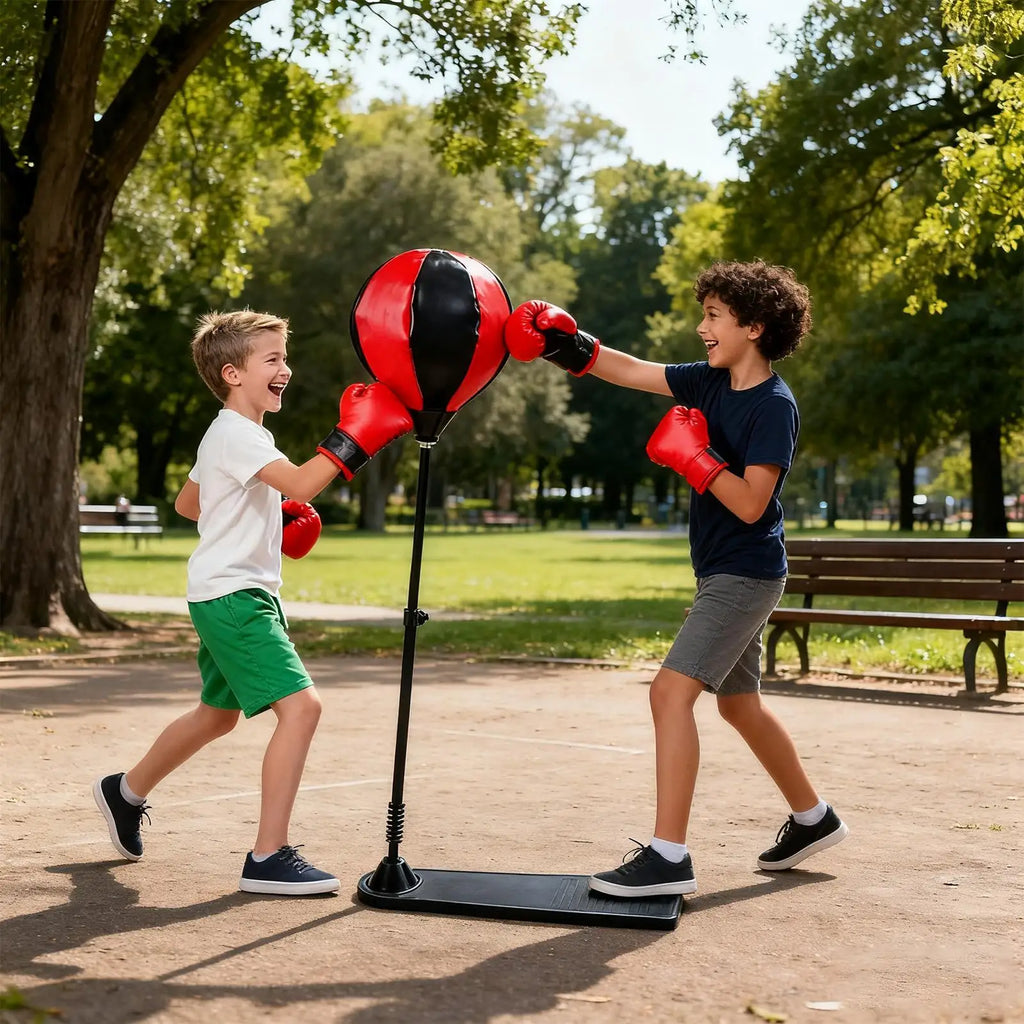Punching Equipment with Gloves Kids Punching Bag Standing Boxing Ball Set for Home Gym Indoor Stress Relief Fitness Exercise
